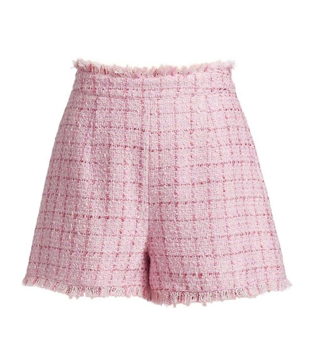 Cinq a Sept Coronado Tweed Shorts Pink Quartz